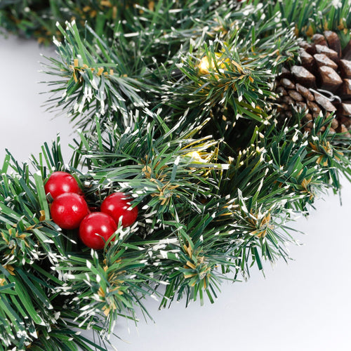 Black Box Trees Creston Kerstkrans met LED Verlichting - Ø60 cm - Groen