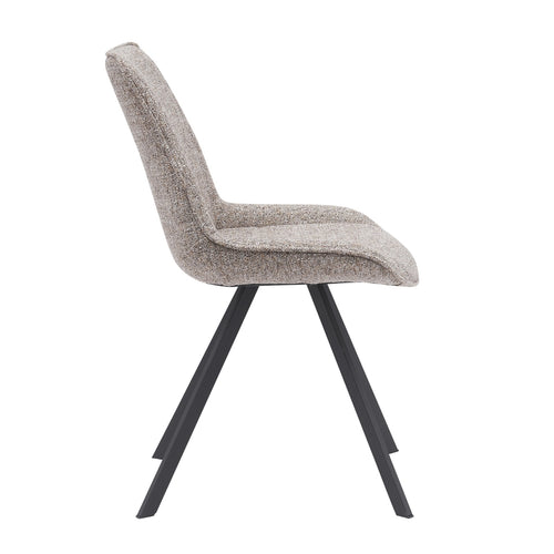 Giga Meubel Eetkamerstoel Mika - Stof/Metaal - Taupe - Set van 2 - vtwonen shop