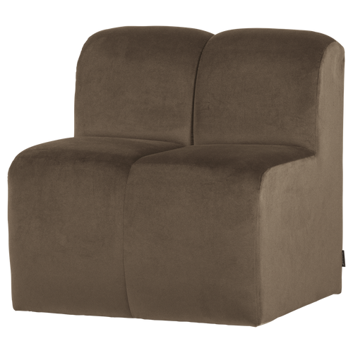 WOOOD eetbank 84 cm met rugleuning Mojo - Velvet - Taupe - 83x84x73