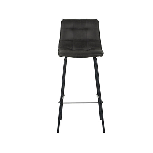 LABEL51 Barkruk Bistro - Antraciet Stof - Zithoogte 78cm - Set van 2