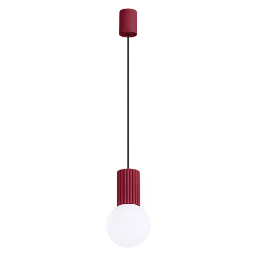 Sollux Lighting Hanglamp HALO 1 bordeauxrood - 12x12x120cm