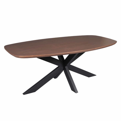 StarFurn Eettafel Madison - Deens Ovaal Walnoot/Zwart - 240x100x76cm