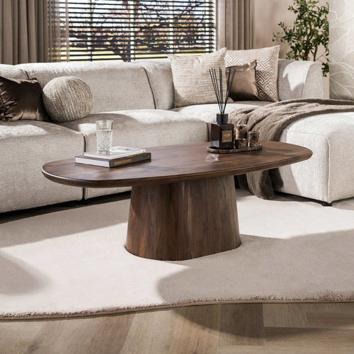 Giga Meubel Salontafel Central - Bruin Hout - 135x70x35cm
