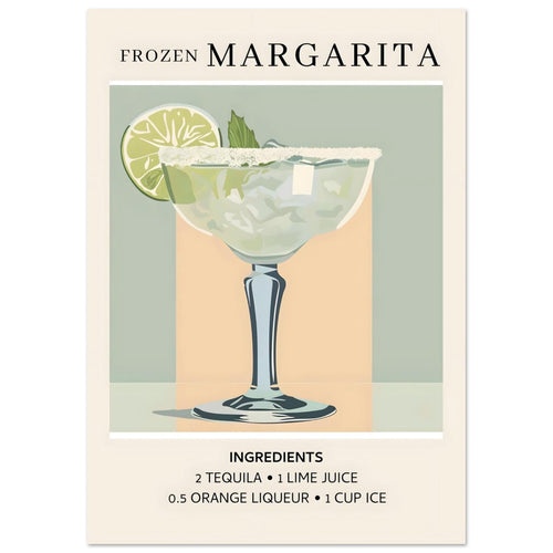 Artfulprints  Frozen Margarita cocktail I - Ingrediënten   poster A4 21x29.7 cm - vtwonen shop