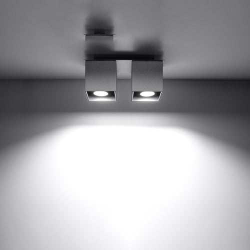 Sollux Lighting Plafondlamp QUAD 2 grijs - 26x11x12cm