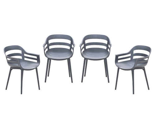 Garden Impressions Ceasar tuinstoelen set van 4 antraciet