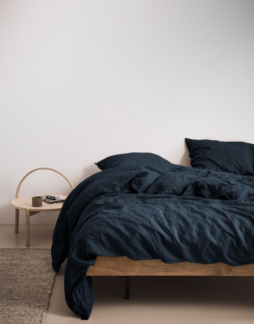 Marc O'Polo Valka dekbedovertrek - Tweepersoons – 200x200/220 cm - Indigo blauw