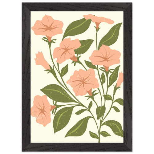 Artfulprints Poster met Lijst Boho – Garden breeze   - A4 21x29.7 cm - Roze