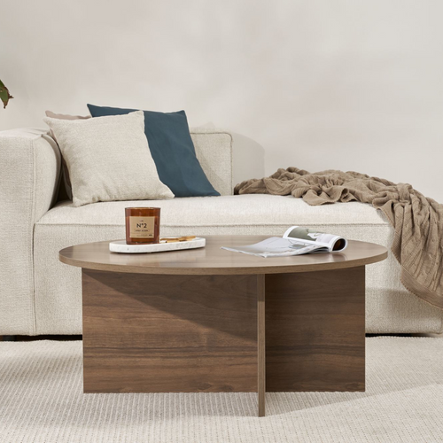 Calicosy - SOLEIL Salontafel met afgerond blad - Naturel - 90x90x40 cm