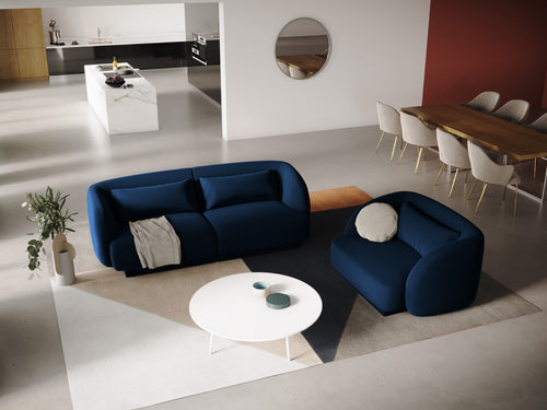 Cosmopolitan Design Fauteuil Tulum flueel, koningsblauw - 90x103x70cm