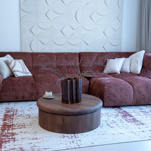 DÉJA Living Salontafel Rota - Rond Donkerbruin Mangohout - 90x90x31cm