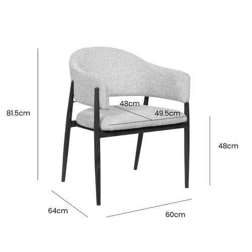 DÉJA Living Eetkamerstoel Dénia - Taupe/Walnoot - Zithoogte 48cm - Set van 2 - vtwonen shop