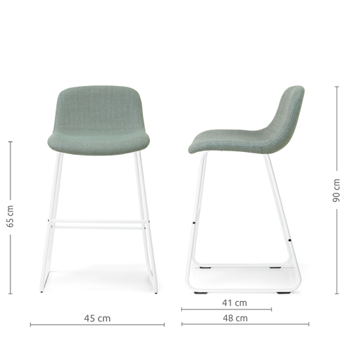 Nolon Nino-Mats barkruk saliegroen - wit onderstel - 65 cm - vtwonen shop