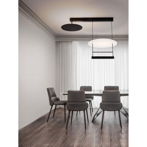 Nova Luce DIONA Geïntegreerde LED-hanglamp voor plafond, zandzwart, wit, Triac dimbaar, LED 35W 2420lm 3000K
