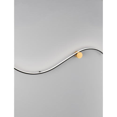 Nova Luce KIMA Geïntegreerde LED-wandlamp Sandy Black, gouden LED 20W 1452lm 3000K