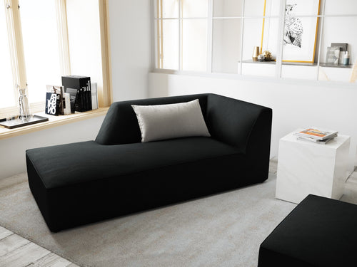 Micadoni linker meridiaan Ruby ribfluwelen, zwart - 180x93x69cm