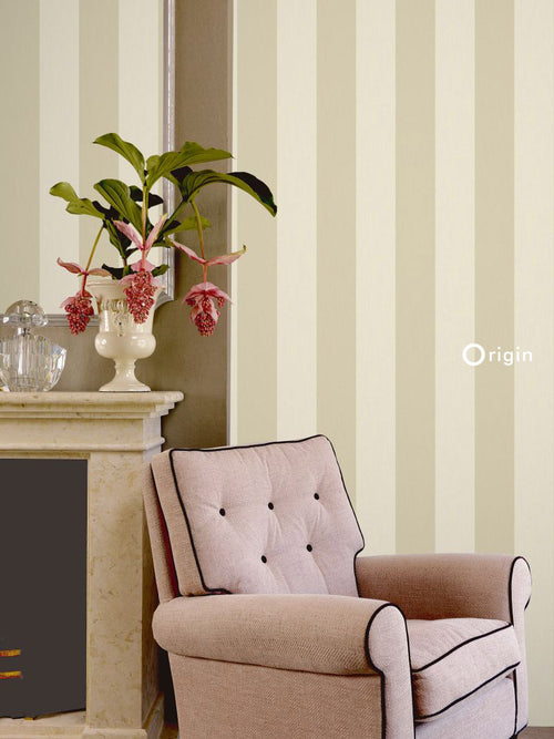 Origin Wallcoverings behang strepen warm beige - 53 cm x 10,05 m - 347020 - vtwonen shop