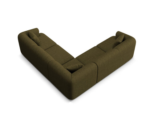 Cosmopolitan Design Symmetrische modulaire hoekbank Campi 6-zits, structurele stof groente - 255x255x70cm