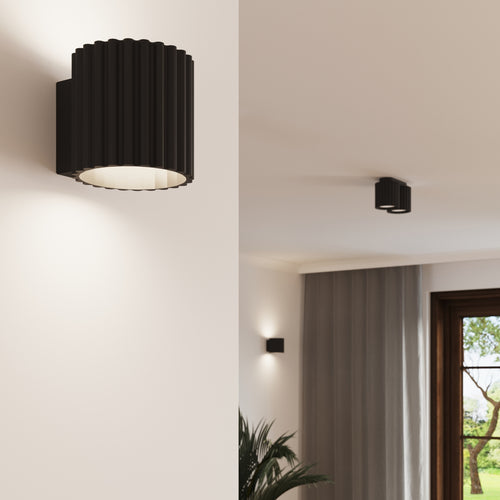 Sollux Lighting Plafondlamp AURA 1 zwart GU10 - 10x10x10cm