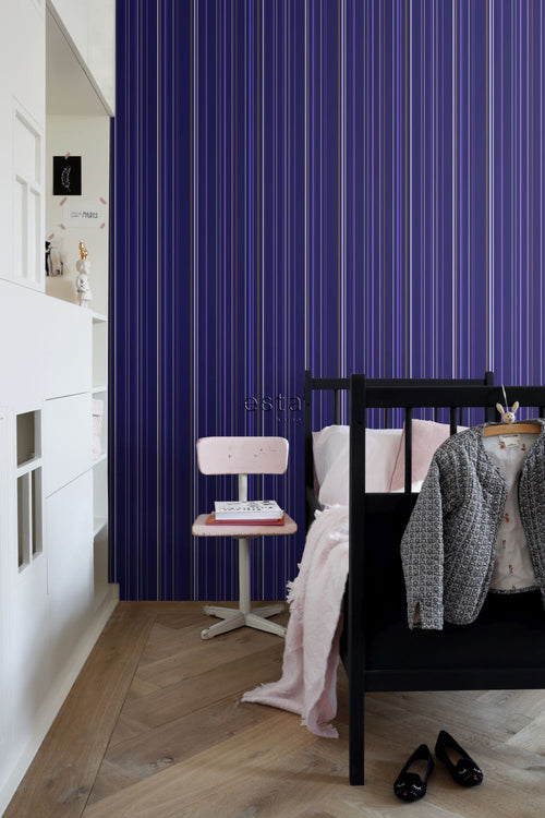ESTAhome behang strepen paars en bruin - 53 cm x 10.05 m - 136804