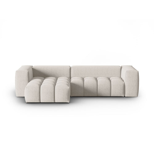Cosmopolitan Design - Modulaire hoekbank links Verona 3-zits, structurele stof beige - 145x260x70cm