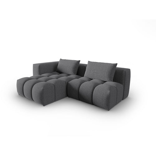 Cosmopolitan Design - Modulaire hoekbank links Verona 3-zits, structurele stof grijs - 145x205x70cm