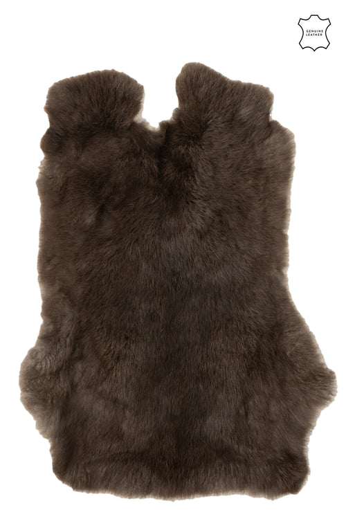 J-Line tapijt Konijnenvel - imtatiebont - donkerbruin - vtwonen shop