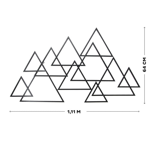 Art for the Home Metal Art - Moderne Driehoeken - Zwart - 1,11m x 64cm - vtwonen shop