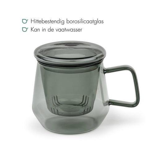 Bredemeijer -Tea for one Livorno glas zwart 290ml - vtwonen shop