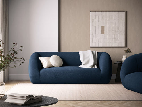 Cosmopolitan Design Bank Essen 2-zits, boucle, donkerblauw - 95x210x86cm