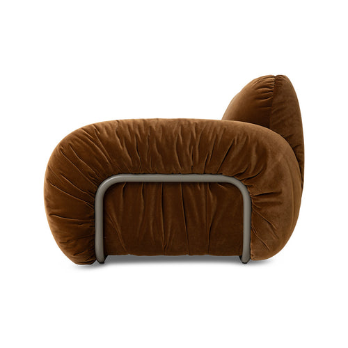 HKLIVING fauteuil Arc lounge – royal velvet caramel – frame ash