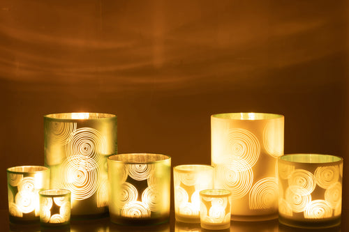 J-Line windlicht Spiralen - glas - mix - extra large - 2 stuks - vtwonen shop