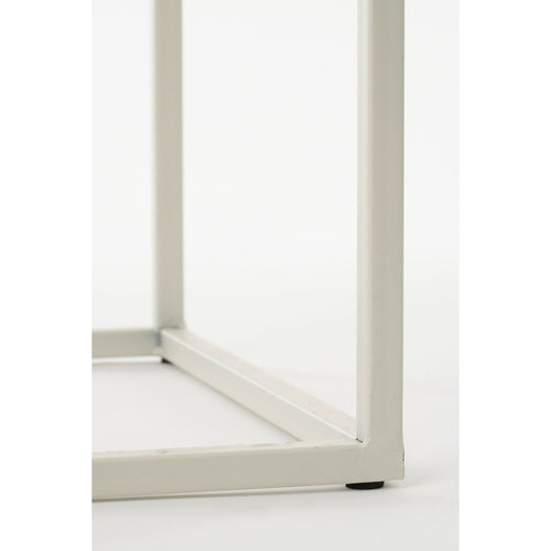 Mica Decorations Quinty Bijzettafel - Set van 3 - L30 x B30 x H70 cm - Metaal - Off-white