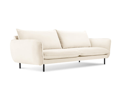 Cosmopolitan Design Bank Vienna 3-zits, flueel, lichtbeige - 92x200x95cm