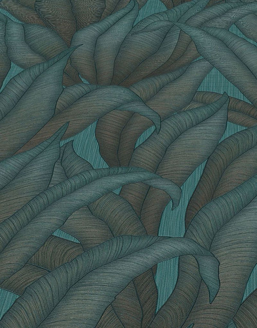 Erismann behang bladeren blauw en bruin - 53 cm x 10.05 m - 661567 - vtwonen shop