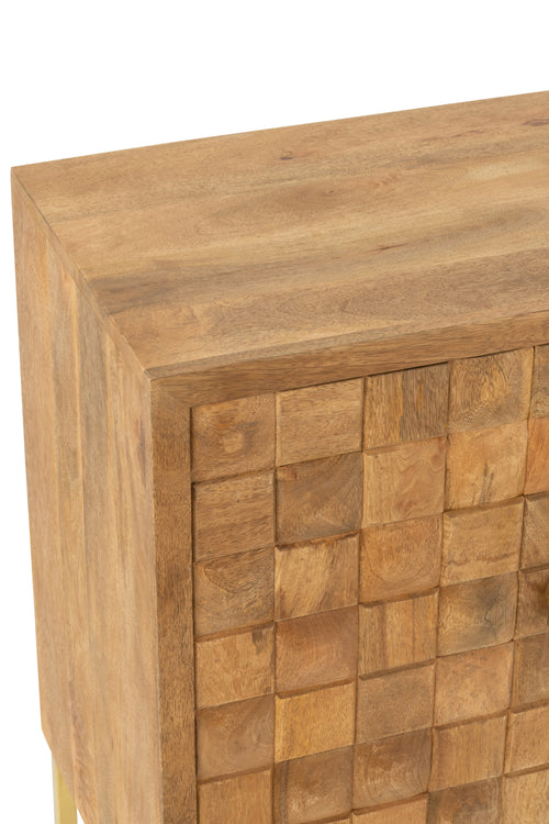 J-Line kast Nino Op Staander - metaal/mangohout - naturel/goud - vtwonen shop