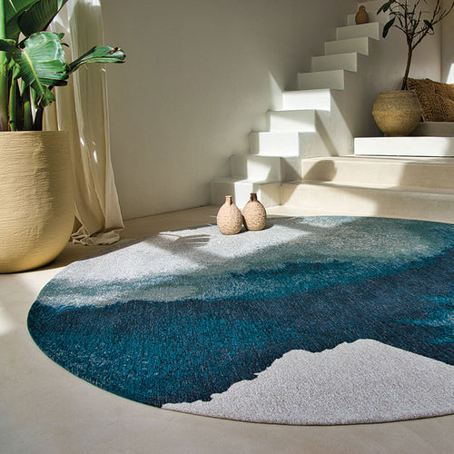 Louis De Poortere binnen & buiten machinewasbaar vloerkleed Meditation Lagoon van 70% gerecycled PET - blauw - 290x290cm