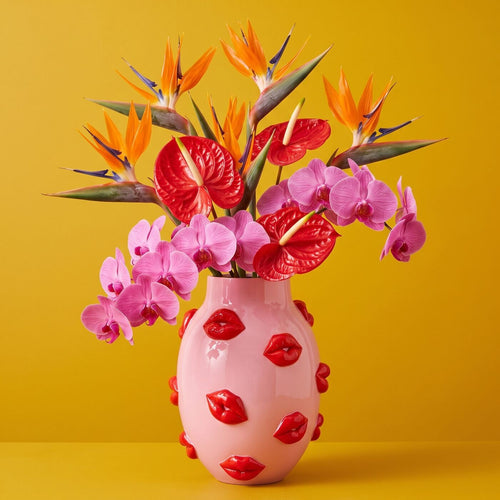 Kare Design Vaas roze monden rood 31cm
