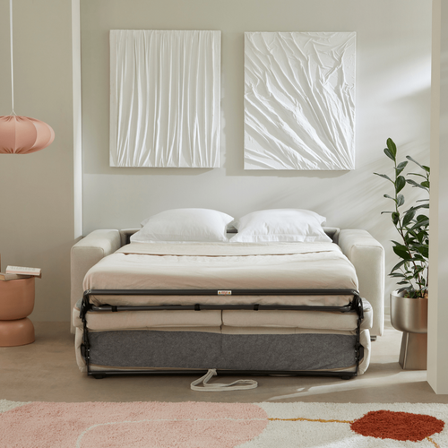 Calicosy - CAMERON Slaapbank - Beige - 102x207x84 cm