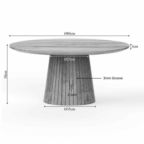 StarFurn Salontafel Solana - Rond Taupe Hout - 80x80x38cm - vtwonen shop