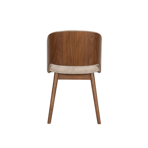 Dutchbone Velore Eetkamerstoel Walnoot/ Beige