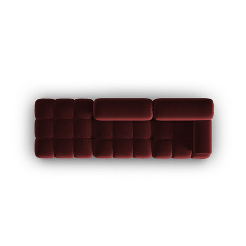 Cosmopolitan Design - Linker modulaire bank Cortina 4-zits, flueel rood - 94x282x70cm