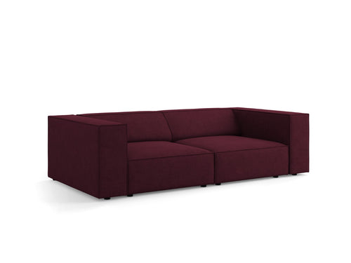 Cosmopolitan Design Bank Arendal 3-zits, chenille met ribbeleffect, robijn - 102x204x70cm