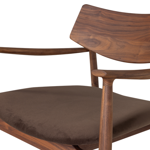 WOOOD fauteuil Bask - Walnoothout - Bruin - 72x69x70