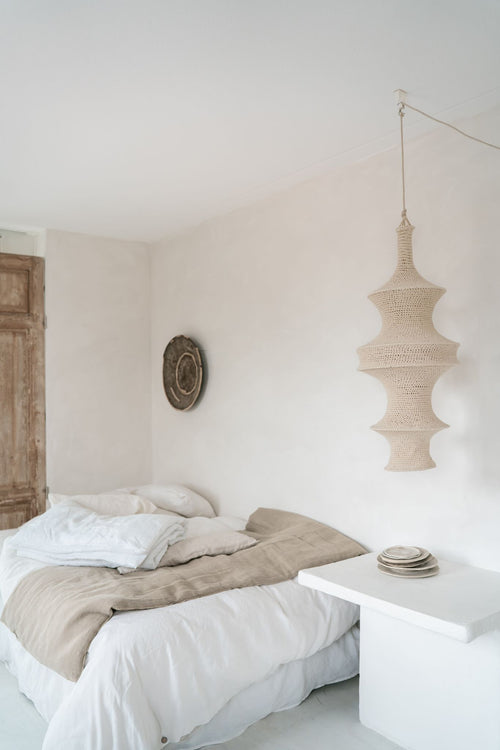 NOA MAY Hanglamp Zazuh - beige - katoen - Ø 40 x h 100 cm