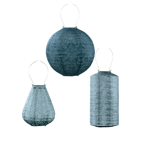Lumiz solar lampion - blauwe set - 3 stuks - vtwonen shop