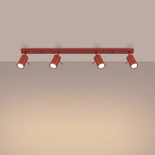 Sollux Lighting Plafondlamp RING 4L rood - 80x6x16cm