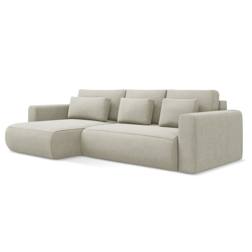 LaMiaSofa hoekbank links Perugia - textuurstof - lichtbeige - 278x149x82