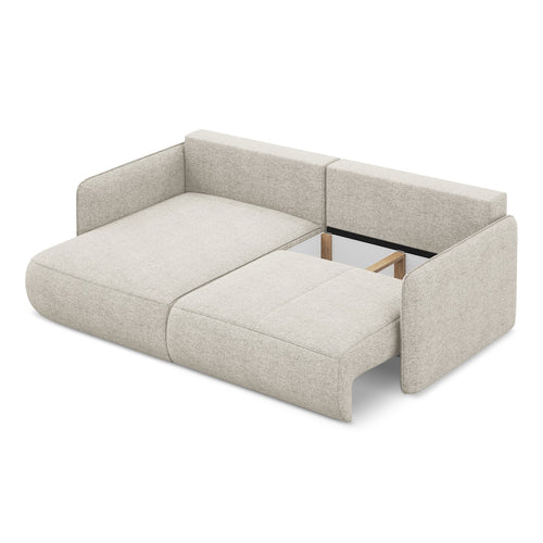 LaMiaSofa hoekbank links Palermo - chenille stof - zilver - 207x148x86