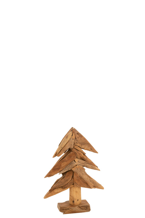 J-Line decoratie Boom Stukken - hout - naturel - small